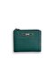 Small Size Genuine Leather Women's Wallet with Green Coin