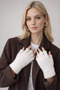 Plush Ecru Soft Women's Gloves - Cut Half Finger