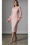 Design Evening Dress with Powder Colored Stones and Feathers