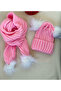 Pink Scarf & Beanie Set - 3