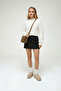 Women's Plush Look Bearded Crew Neck Sweater White - 2