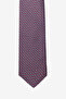 Men's Burgundy-Grey Patterned Tie - 2