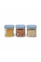 Airtight Food Storage Containers | Set of 3 BPA-Free Clear Plastic Jars | 500cc Kitchen organization