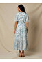 Tiered Midi Viscose Wrap Dress with Floral Print - 3