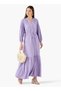 Textured Maxi Women Dress with Tie-Up Detail - 2