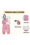 HPL Pink Pouch Girl Pant Top Set with Sling Bag - 3