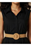 Shirt Midi Length Cotton Dress with Belt - 4