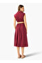 Shirt Midi Length Cotton Dress with Belt - 3