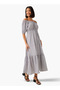 Cassie Geometric Print Off Shoulder Women Dress with Tie-Ups - 2