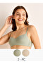 Pack of 2 Seamless Non-Wired Bra with Sweetheart Neckline