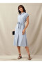 Striped Shirt Women Dress with Belt