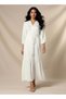 Textured Maxi Women Dress with Tie-Up Detail