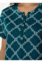 Printed Sleepshirt with Short Sleeves - 4