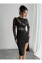 For Women Turtleneck Lace-Detail Trend Dress - For Parties, Weddings and Special Events - 4