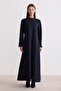 Modal Fabric A-Line Dress Navy Blue - 7