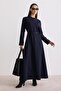 Modal Fabric A-Line Dress Navy Blue - 2
