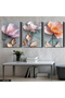 Gold Leaf Colored Flowers 3 Piece Canvas - Canvas Painting - 2
