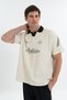 Men's Polo Neck Beige T-Shirt - 3