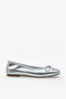 Nobelle Women's Genuine Leather Ballerinas - Silver