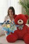 Blue-White Butterfly Bouquet with Led Lights – 25 Butterflies & 90 cm Large Plush Bear |   Special for Valentine's Day - 2