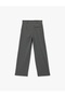 Pleat Detailed Wide Leg Fabric Trousers with Pockets - 4