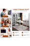 Study Desk Table for Home Office,4-layer Reversible Bookshelf Storage Computer Desk 110*60cm - 6