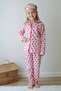 Girls' Long Sleeve Strawberry Print Button down Pajama Set