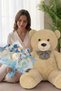 Blue-White Butterfly Bouquet with Led Lights – 25 Butterflies & 90 cm Large Plush Bear |   Special for Valentine's Day - 2