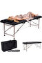 Portable Massage Bed Folding Tables with Spa Pad Stainless Steel Frame Black for Spa Health
