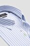 Carlo Twill Cotton Slim Fit Light Blue Button-Down Collar Men's Striped Shirt - 3