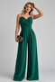 Women's Double-Breasted Collar Imported Crepe Fabric Jumpsuit - 2