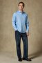 Piero Gabardin Cotton Comfort Fit Light Blue Classic Collar Men's Straight Shirt - 3