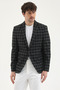 Candido Men's Black Polyviscon Fabric Slim Fit Mono Collar Sports Blazer Jacket - 6