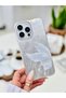 iPhone 14 Promax Compatible Shine Platinum Butterfly Print Silicone Case with Color Changing Design - 3