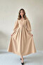 Women's Belted Dress with Rose Detail - 2
