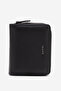 Gd 2822 Real Leather Zipper Snap Closure Women's Wallet Black