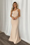 Women's Scuba Fabric Cross Collar Strap Fish Dress Evening Dress - 3