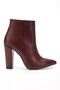 Zri̇n-4801 Premium Burgundy High Thick Heeled Zippered Women's Boots - 3