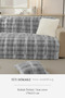 Luxury Furry Sofa Cover 170X215 cm Soft Plush Non-Slip Base Couch Cover Gray Cream - 2