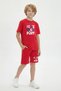 3-Piece Crew Neck Print Detailed Colorful Capri Boys' 6-Piece Top and Bottom Set - 3
