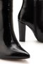 Zri̇n-4801 Premium Black Wrinkled Patent Leather High Thick Heeled Zippered Women's Boots - 3
