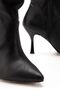 Zrin-024 Premium Black High Thin Heeled Bellows Zippered Women's Boots - 4