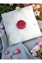 500 Sheets,10 Envelopes, White Hydrangea Rose Petal Bridal Confetti,10 Pcs 3D Seal-Looking Burgundy Sticker - 2