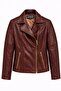 Agnes Burgundy Women's Biker Genuine Leather Jacket - 5