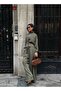 Women's Khaki Waist Belted Pencil Pants-Jacket Set Yel221767