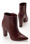 Zri̇n-4801 Premium Burgundy High Thick Heeled Zippered Women's Boots - 4