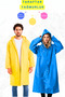Yellow + Navy Blue Unisex Eva Fabric Water and Windproof Adult Fan Raincoat