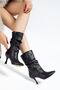 Zrin-024 Premium Black High Thin Heeled Bellows Zippered Women's Boots