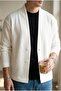 Buttoned Thessaloniki White Men's Cardigan 9584 - 6