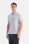 Light Blue Polo Collar Short Sleeve Modal Piqué T-Shirt